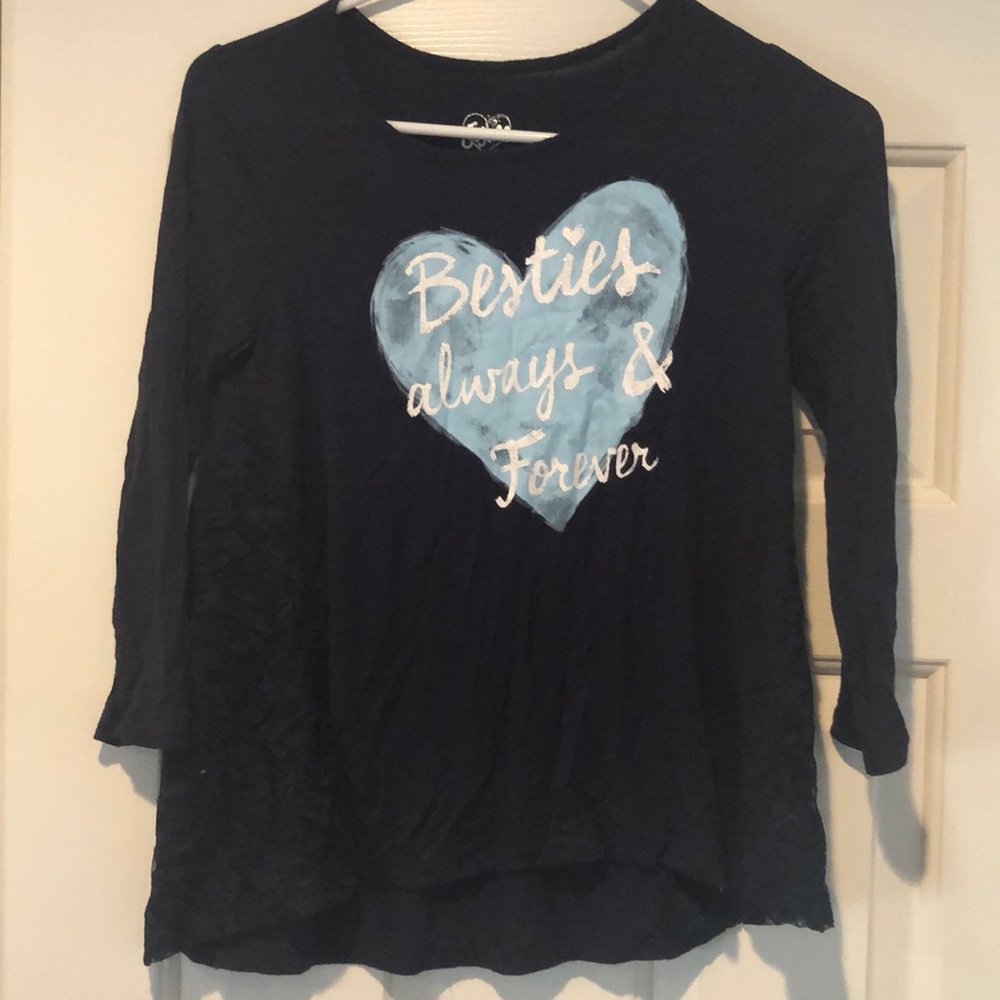 Justice girls navy shirt